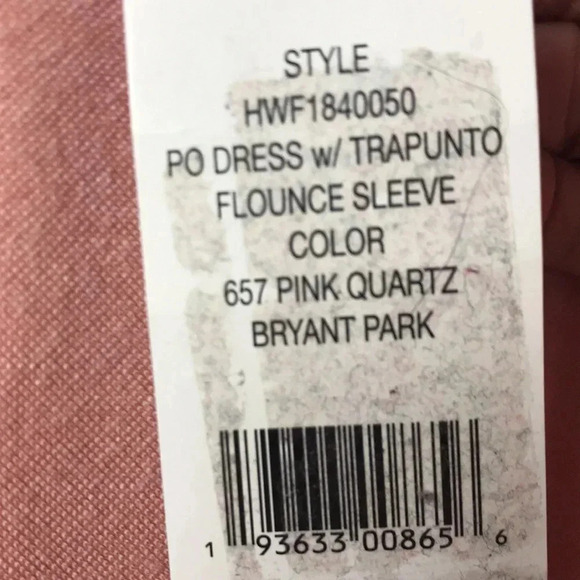 NWT HALSTON DRESS W/ FLOUNCE ALEEVE WOMENS SIZE SMALL PINK QUARTZ COLOR - Picture 6 of 13